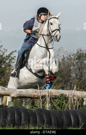 Berks & Bucks Fun Ride on the Berkshire downs jumping the fences Stock Photo