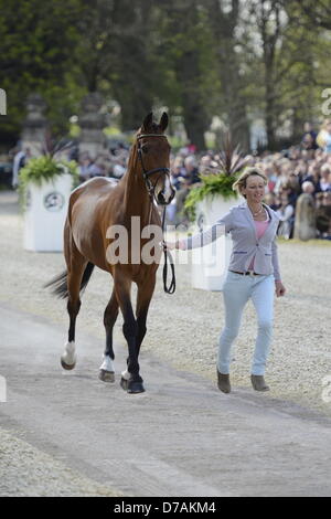 Badminton House, Badminton Estate, Gloucestershire, UK. 2nd May 2013. Badminton, UK. 2nd May 2013. Badminton Horse Trials 2013. First Horse Inspection at the front of Badminton House. Credit: Maurice Piper/Alamy Live News Stock Photo
