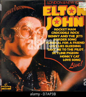 Elton John live LP Stock Photo