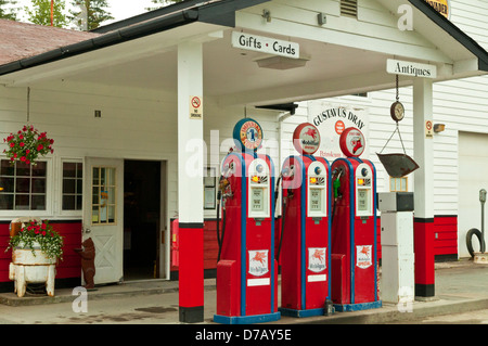 Old Petrol Pumps in Gustavus, Alaska, USA Stock Photo