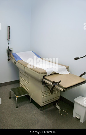 Examination bed in doctor's office; toronto ontario canada Stock Photo