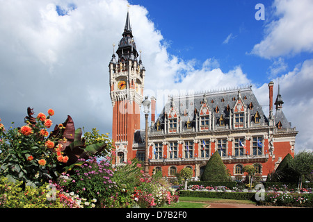 France, Nord-Pas-de-Calais, Calais, Belfry of Calais, UNESCO WOrld Heritage and City Hall Stock Photo