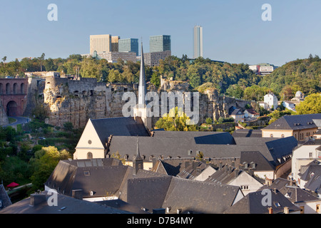 View of the EU buildings in the European quarter, Kirchberg-Plateau, Luxembourg City, Europe Stock Photo