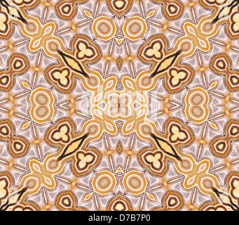 Repeated symmetrical pattern made from image of ocean jasper Stock Photo