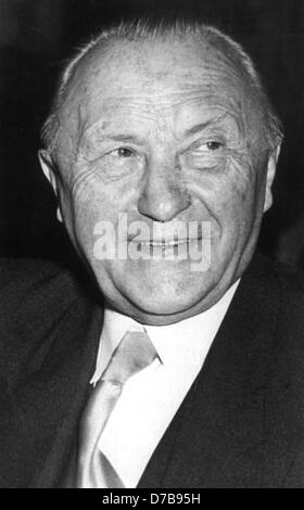 German chancellor Konrad Adenauer, photographed in 1955. Stock Photo