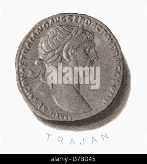 Trajan, 53 AD –117 AD. Roman Emperor Stock Photo