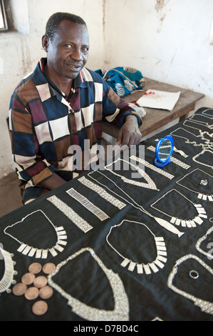 Silver jewelry for sale, Ibo island, Mozambique Stock Photo