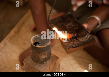 Traditional silversmith, Ibo island, Mozambique Stock Photo