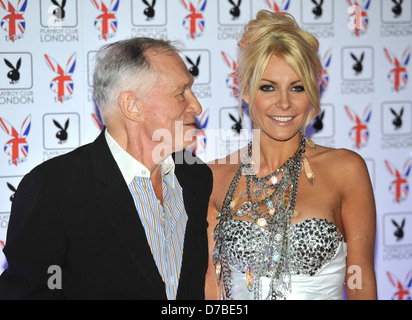 Hugh Hefner with fiancee Crystal Harris (Centre R) Playboy Club London Gala Opening Event held at the Playboy Club in Mayfair - Stock Photo