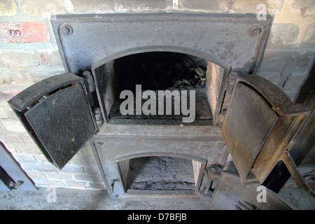 Oven in the Crematorium of Majdanek death camp in Poland Stock Photo