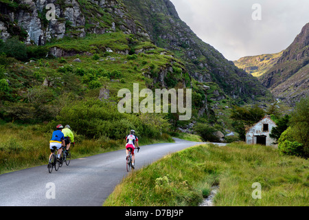 Cycling at the Gap of Dunloe , Co. Kerry Stock Photo