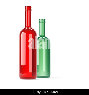 Two Bottles Isolated on White Stock Photo