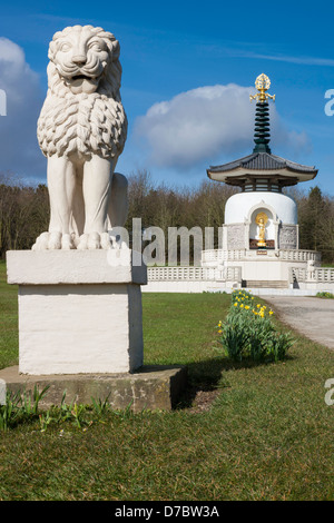 Peace Pagoda, Milton Keynes, UK Stock Photo