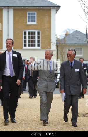 Photo:Jeff Gilbert. Poundbury, Dorset, England, UK. 3rd May, 2013. Prince Charles on a tour of the Dorset village as part of his 20th Anniversary visit to Poundbury which he developed near Dorchester, South West England. Stock Photo