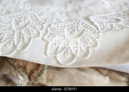 Embroidered lace doily Stock Photo