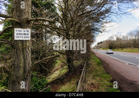 Religious sign typical of many erected in rural Protestant areas of Northern Ireland. 'You are known onto God' Stock Photo