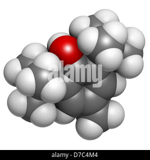 butylated hydroxytoluene (BHT) food additive, molecular model. BHT is a controversial chemical antioxidant often added to food3 Stock Photo