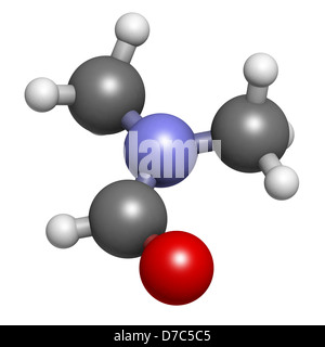 dimethylformamide (DMF) solvent molecule, chemical structure. DMF is a commonly used solvent in chemistry. Stock Photo