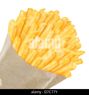 French Fries In Blank Fry Box On White Background. Stock Photo, Picture and  Royalty Free Image. Image 60050065.