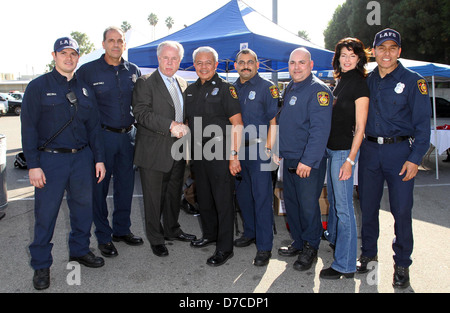 Tom Labonge, Joan Severance with LA Fire Department Chamber Of Commerce 17th Annual Police And Fire BBQ held at the Hollywood Stock Photo