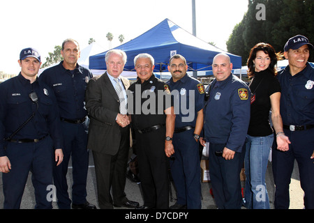 Tom Labonge, Joan Severance with LA Fire Department Chamber Of Commerce 17th Annual Police And Fire BBQ held at the Hollywood Stock Photo