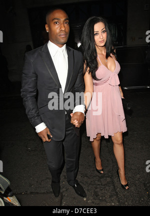 Simon Webbe and Maria Kouka, at the OK! Magazine Christmas party at Floridita - Arrivals London, England - 29.11.11 Stock Photo