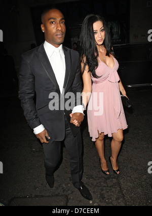 Simon Webbe and Maria Kouka, at the OK! Magazine Christmas party at Floridita - Arrivals London, England - 29.11.11 Stock Photo