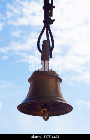 Indian people ringing bell in Savitri Temple, Rajasthan, Pushkar, India ...