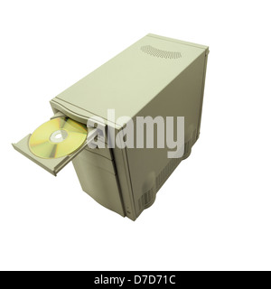 Open dvd rom from a CD Stock Photo