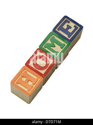 Block With HOME As Symbol Stock Photo