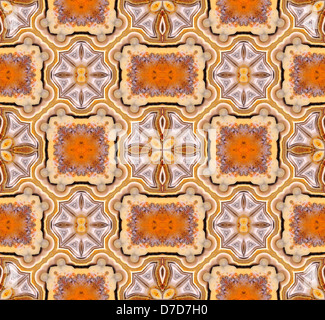 Repeated symmetrical pattern made from image of ocean jasper Stock Photo