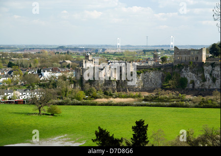 chepstow castle and wye valley monmouthshire south wales Stock Photo