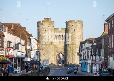 Westgate Towers Medieval Gateway from St Dunstans Street Canterbury Kent Stock Photo