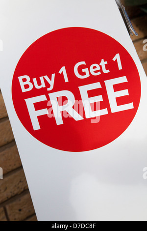 Great price   Buy 1 Get 1 free  Bogof offers in Tesco store, Southport,  Merseyside, UK Stock Photo