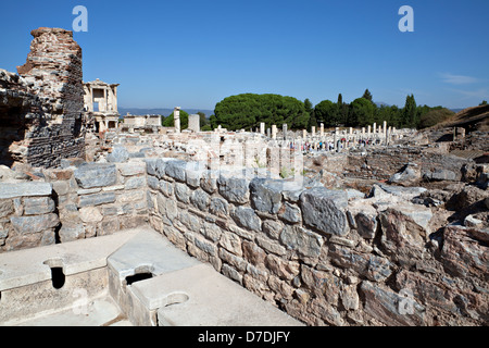 Toilets in Ephesus, Izmir, Turkey Stock Photo