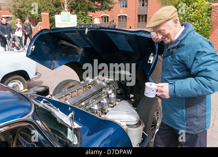 Under the bonnet engine view of a classic Jaguar Mark 2 ...