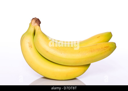 Bunch of bananas on white background close-up Stock Photo