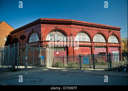The disused York Road Piccadilly Line London Underground Station on York Way, Kings Cross, London, UK Stock Photo
