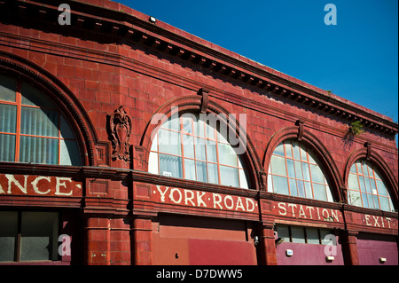 The disused York Road  Piccadilly Line London Underground Station on York Way, Kings Cross, London, UK Stock Photo