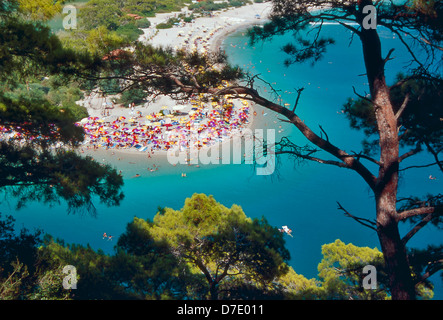 Turkey, Fethiye, Blue Lagoon and Belcekiz beach at Oludeniz Stock Photo