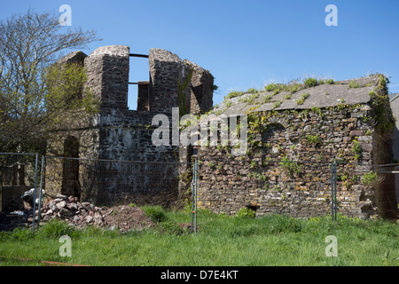 The ruins of an observatory, constructed by Charles Greville, a part of 'The College of King George the Third at Milford Haven. Stock Photo