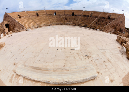 Roman amphitheater in Caesarea in Israel Stock Photo