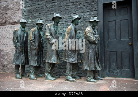 Sculptures at the Franklin D. Roosevelt Memorial Park in Washington DC Stock Photo