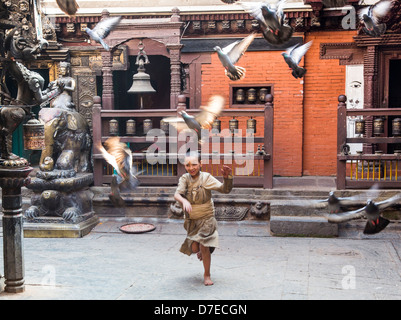 Buddhist Golden Temple or Hiranya Varna Mahavihar, Patan (Lalitpur), Kathmandu, Nepal Stock Photo