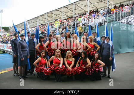 Glasgow, Scotland, UK. 5th May 2013. Fierce Pro Dancers with cadets at the 2013 Emirates Airline Glasgow 7s in Scotstoun Stadium. Credit:  Elsie Kibue / EK13 Photos / Alamy Live News Stock Photo