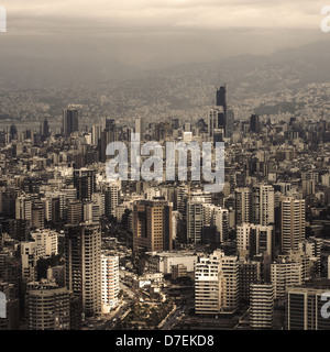 Beautiful Lebanon cityscape, aerial view, arabic architecture, tall buildings, travel and tourism concept Stock Photo