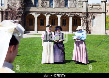 Lincoln, UK. 6th May, 2013. Victorian Weekend at Lincoln Castle in Lincolnshire Uk. People dressed in traditional Victorian clothing as suffragette  ladies of the era Credit: Paul Thompson/Alamy Live News Stock Photo