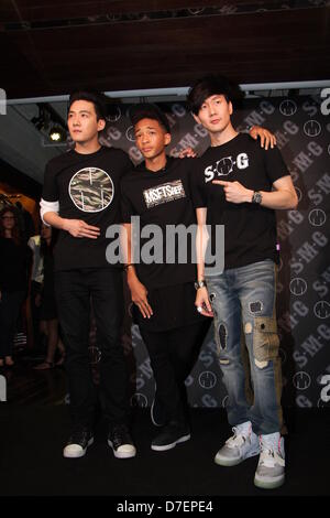 Jaden Smith attended press conference of his fashion brand with business partner JJ Lam in Taipei, Taiwan, China on Sunday May 05, 2013. Stock Photo