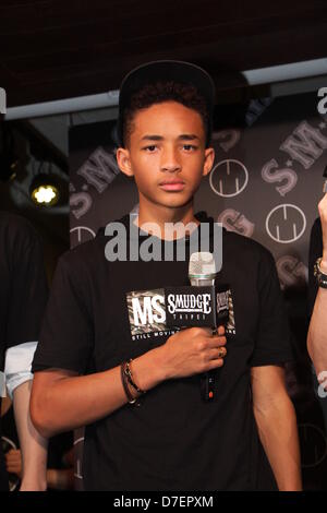 Jaden Smith attended press conference of his fashion brand with business partner JJ Lam in Taipei, Taiwan, China on Sunday May 05, 2013. Stock Photo