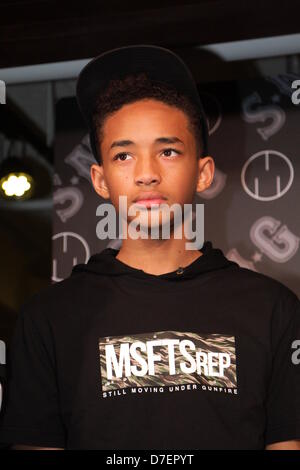 Jaden Smith attended press conference of his fashion brand with business partner JJ Lam in Taipei, Taiwan, China on Sunday May 05, 2013. Stock Photo